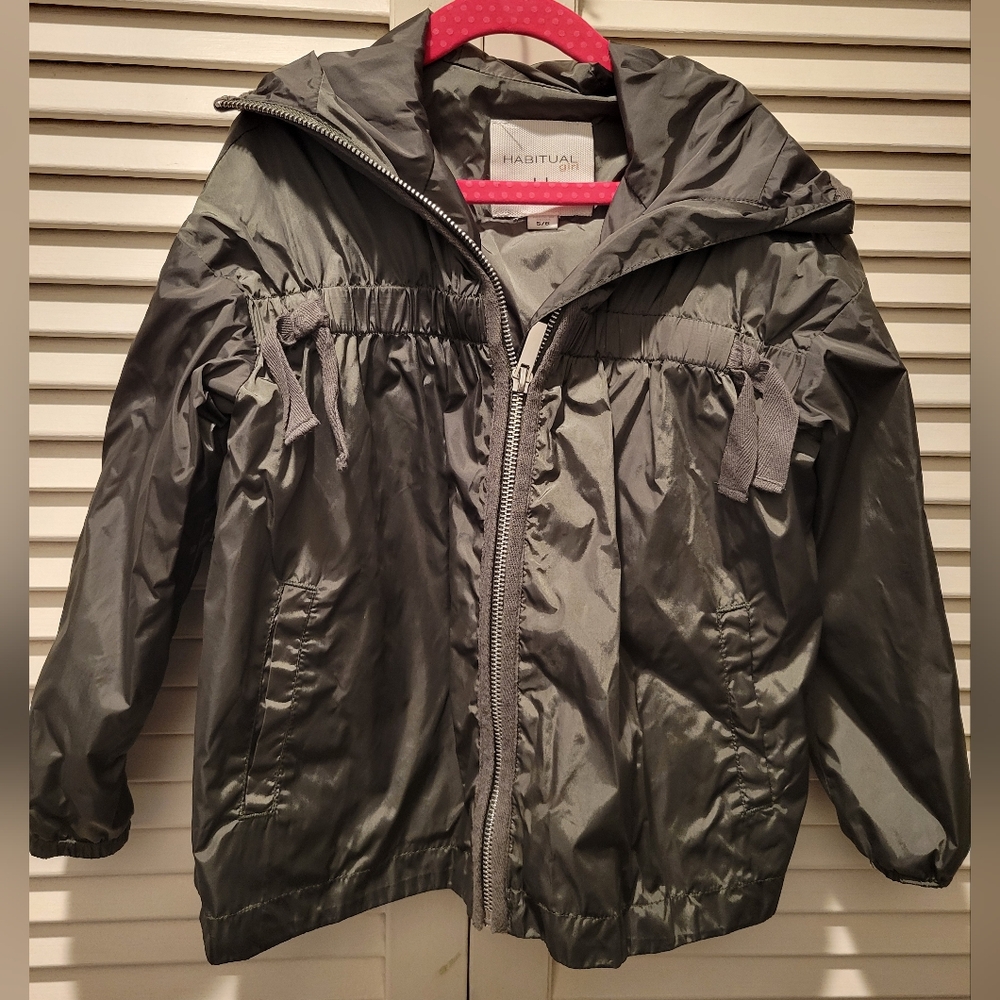Habitual Girl Windbreaker Army Green Raincoat Jacket